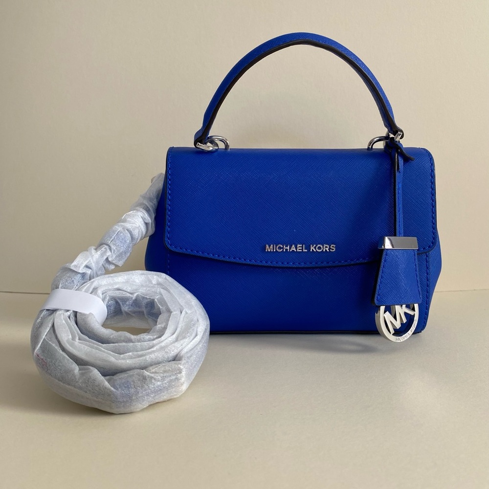 Michael Kors Ava XS  Saffiano Leather Crossbody - Electric Blue - NWT
